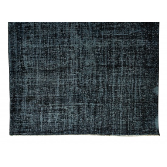 Vintage Handmade Turkish Wool Area Rug Over-Dyed in Black, Great 4 Contemporary Interiors