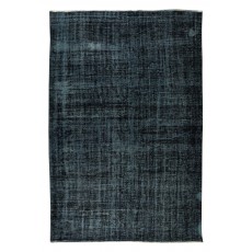 Vintage Handmade Turkish Wool Area Rug Over-Dyed in Black, Great 4 Contemporary Interiors