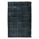 Vintage Handmade Turkish Wool Area Rug Over-Dyed in Black, Great 4 Contemporary Interiors