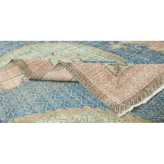 Hand Knotted Turkish Area Rug, Floral Pattern Wool Carpet, Circa 1960 Hand Knotted Turkish Area Rug, Floral Pattern Wool Carpet, Circa 1960