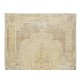Antique Washed Turkish Oushak Rug with Medallion Design, One-of-a-Kind Wool Carpet for Living Room Decor Antique Washed Turkish Oushak Rug with Medallion Design, One-of-a-Kind Wool Carpet for Living Room Decor