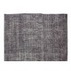 Vintage Hand-Knotted Turkish Wool Area Rug Over-Dyed in Gray, Great 4 Contemporary Interiors