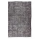 Vintage Hand-Knotted Turkish Wool Area Rug Over-Dyed in Gray, Great 4 Contemporary Interiors