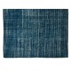 Handmade Vintage Turkish Area Rug Over-Dyed in Navy Blue for Modern Interiors