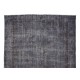 Vintage Rug Over-Dyed in Gray for Modern Interiors, Handmade in Turkey