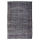 Vintage Rug Over-Dyed in Gray for Modern Interiors, Handmade in Turkey