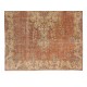 Hand-Made Vintage Turkish Area Rug with Medallion Design, Woolen Floor Covering