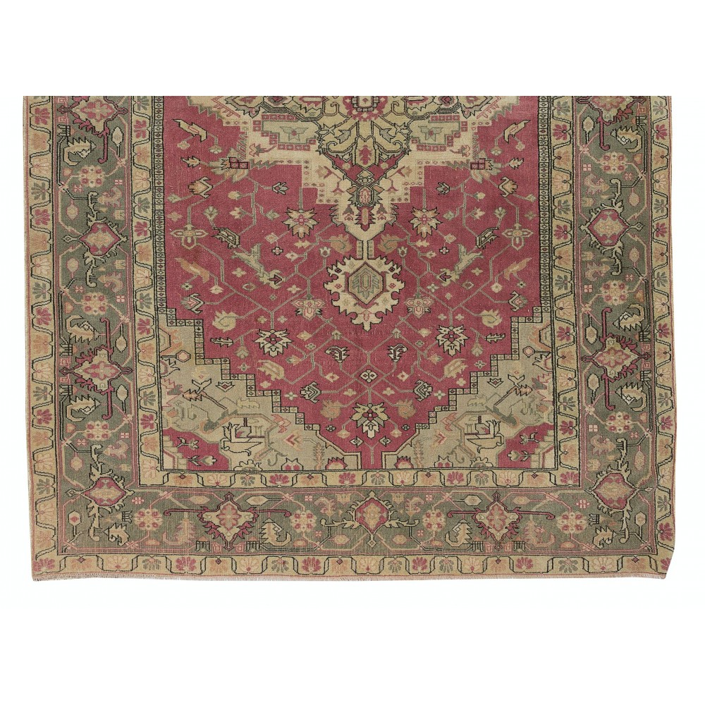 Handmade Contemporary Turkish Area Rug, Carpet with Medallion Design, 100% Wool