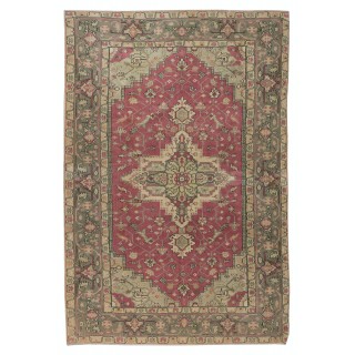 Handmade Contemporary Turkish Area Rug, Carpet with Medallion Design, 100% Wool