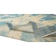Vintage Chinese Art Deco Rug in Beige and Blue, Hand Knotted Wool Carpet