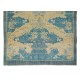 Vintage Chinese Art Deco Rug in Beige and Blue, Hand Knotted Wool Carpet