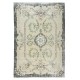 Vintage Handmade Turkish Oushak Wool Area Rug with Medallion Design