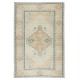 Hand Knotted Vintage Turkish Oushak Area Rug, Geometric Design Wool Carpet Hand Knotted Vintage Turkish Oushak Area Rug, Geometric Design Wool Carpet