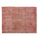 Vintage Hand-Knotted Turkish Rug Over-Dyed in Orange for Modern Home & Office Decor