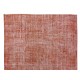 Vintage Hand-Knotted Turkish Rug Over-Dyed in Orange for Modern Home & Office Decor