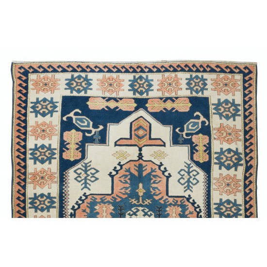 Central Anatolian Handmade Rug, Vintage Geometric Carpet Central Anatolian Handmade Rug, Vintage Geometric Carpet