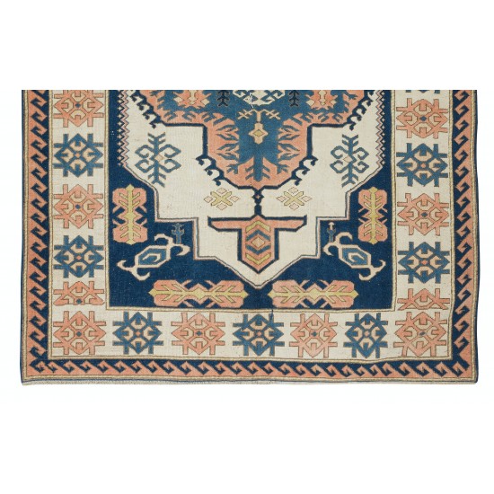 Central Anatolian Handmade Rug, Vintage Geometric Carpet Central Anatolian Handmade Rug, Vintage Geometric Carpet