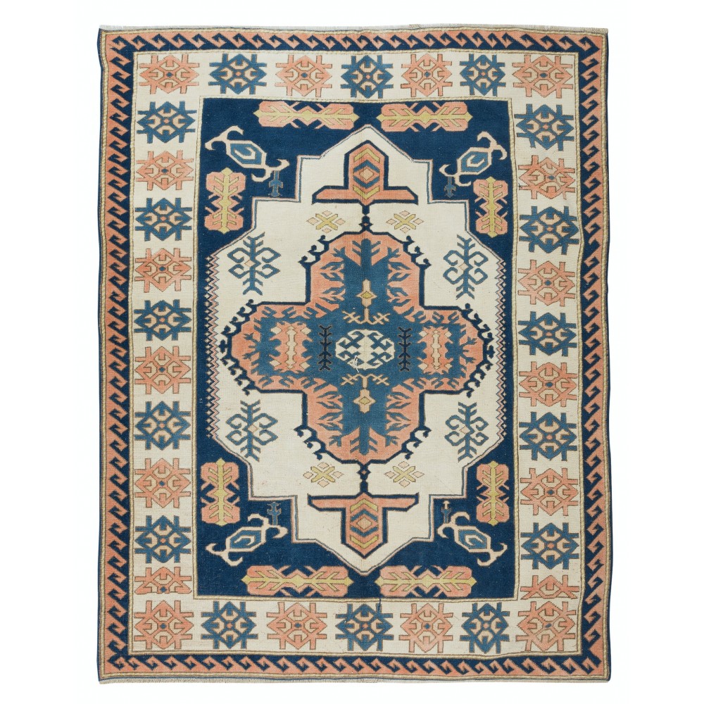 Modern Handmade Turkish Area Rug, Geometric Carpet, 100% Wool