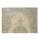 Vintage Handmade Vintage Turkish Oushak Wool Area Rug
