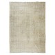 Vintage Handmade Wool Turkish Oushak Rug in Beige & Soft Faded Green