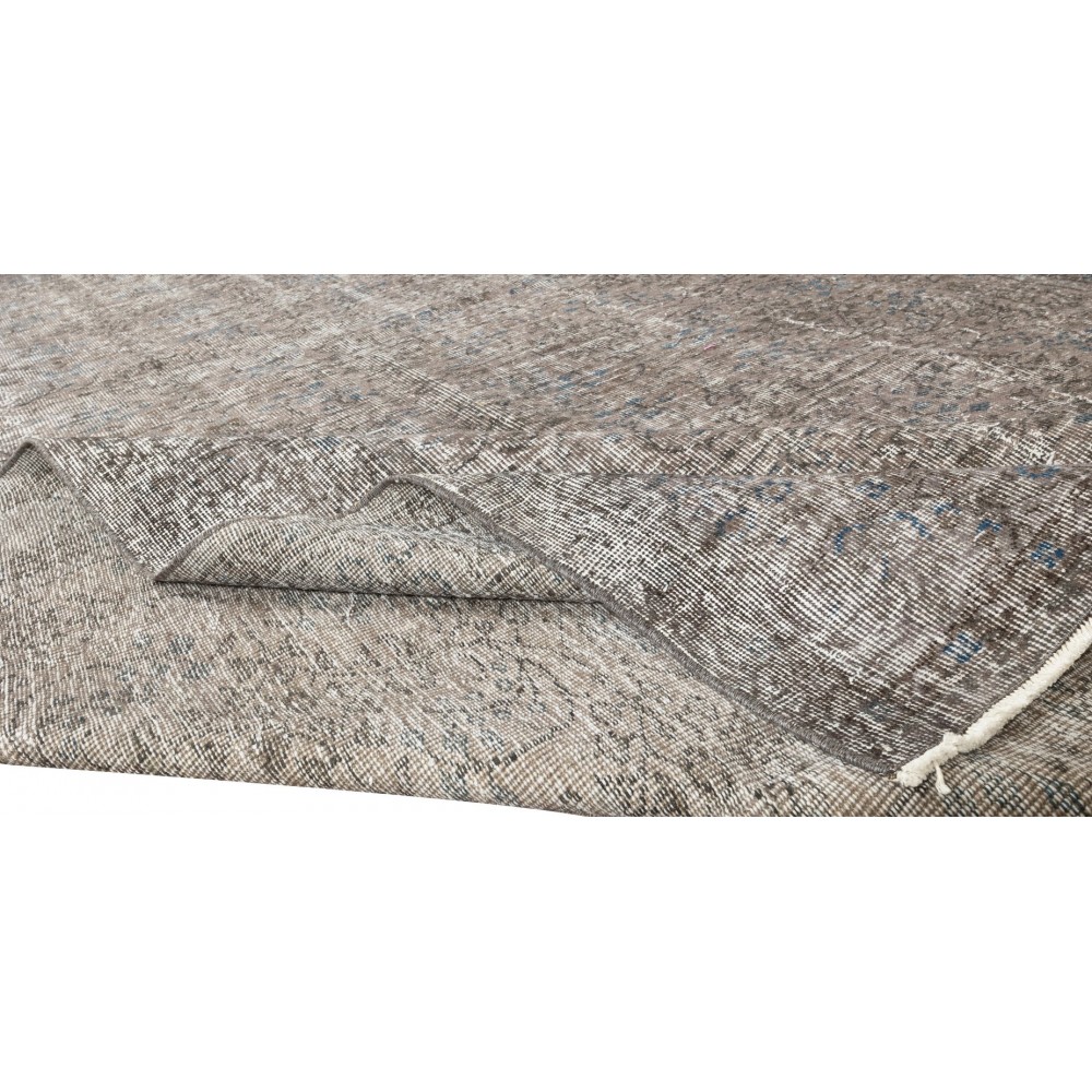 Hand-Knotted Vintage Turkish Area Rug Over-Dyed in Gray, Ideal for Modern Home & Office Decor