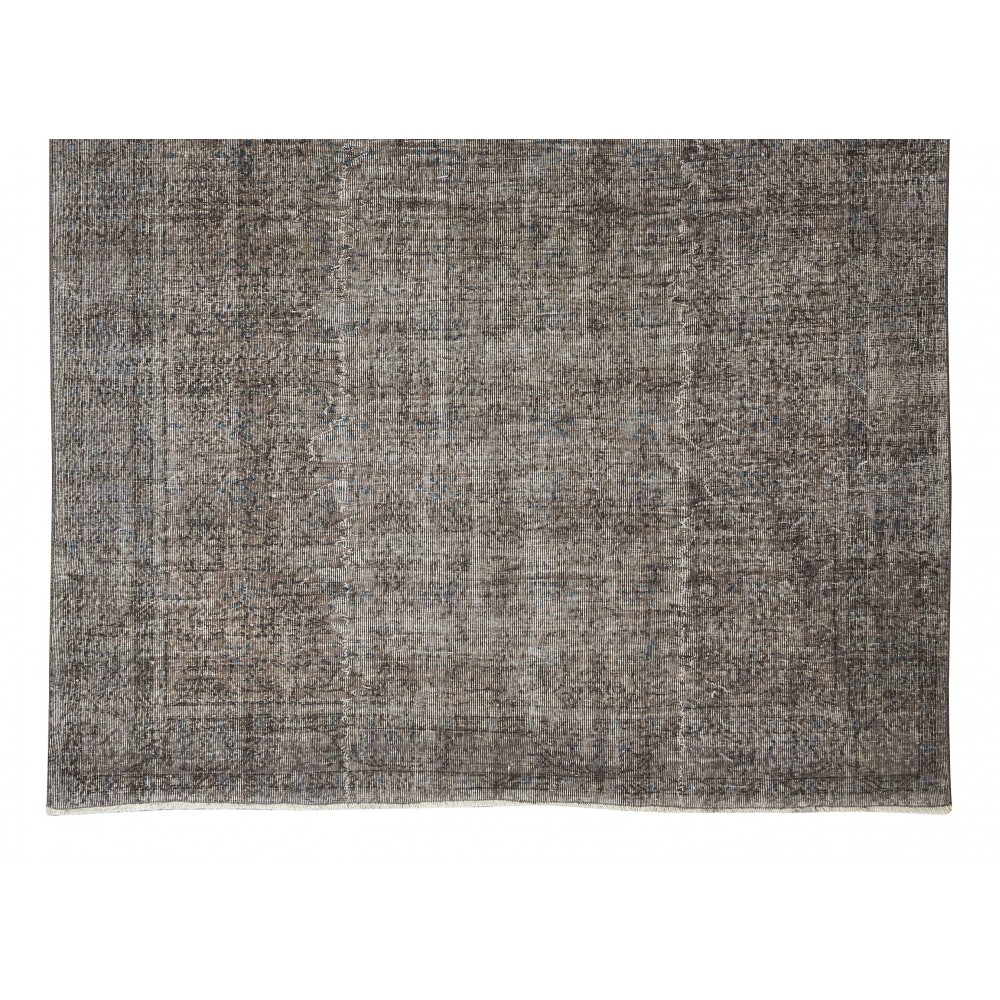 Hand-Knotted Vintage Turkish Area Rug Over-Dyed in Gray, Ideal for Modern Home & Office Decor