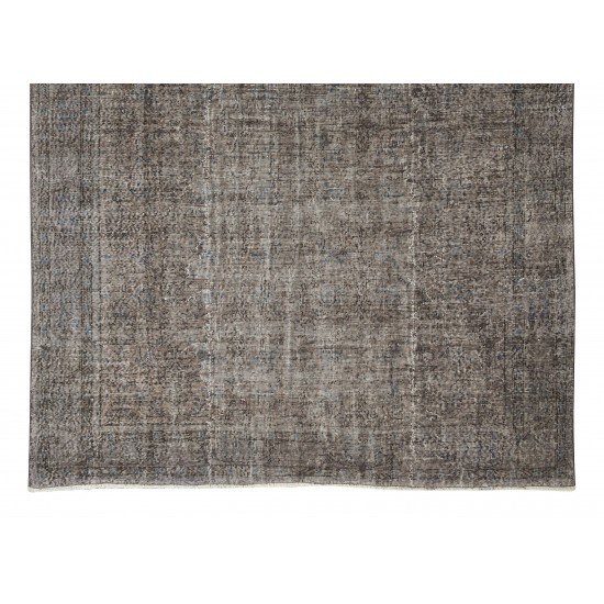 Hand-Knotted Vintage Turkish Area Rug Over-Dyed in Gray, Ideal for Modern Home & Office Decor Hand-Knotted Vintage Turkish Area Rug Over-Dyed in Gray, Ideal for Modern Home & Office Decor