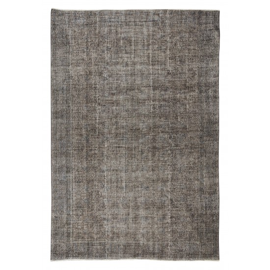 Hand-Knotted Vintage Turkish Area Rug Over-Dyed in Gray, Ideal for Modern Home & Office Decor Hand-Knotted Vintage Turkish Area Rug Over-Dyed in Gray, Ideal for Modern Home & Office Decor