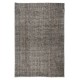 Hand-Knotted Vintage Turkish Area Rug Over-Dyed in Gray, Ideal for Modern Home & Office Decor