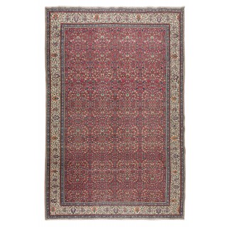 One-of-a-Kind Traditional Turkish Hand Knotted Rug, Floral Pattern Vintage Carpet