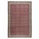 One-of-a-Kind Traditional Turkish Hand Knotted Rug, Floral Pattern Vintage Carpet