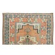 One-of-a-Kind Turkish Hand Knotted Rug, Traditional Geometric Design Vintage Wool Carpet