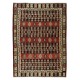 Vintage Authentic Hand-Woven Turkish Kilim Rug Made of Wool, Flat-Weave Floor Covering