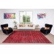Hand Knotted Vintage Turkish Rug Over-Dyed in Red 4 Modern Interiors, Woolen Floor Covering