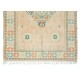 Vintage Antique Washed Handmade Turkish Oushak Wool Area Rug with Geometric Design