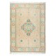 Modern Handmade Turkish Oushak Area Rug with Geometric Design, 100% Wool