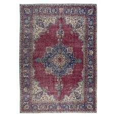 Vintage Handmade Turkish Area Rug with Medallion Design