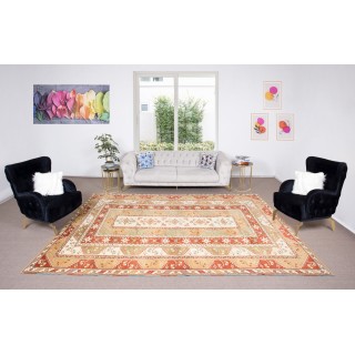 Unique Handmade Turkish Area Rug, Modern Hand Knotted Carpet, 100% Wool