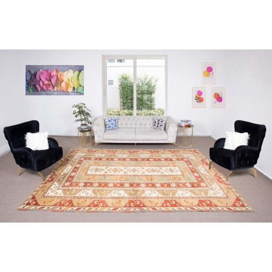 Exceptional Vintage Turkish Rug, One of a Kind Hand Knotted Carpet Exceptional Vintage Turkish Rug, One of a Kind Hand Knotted Carpet