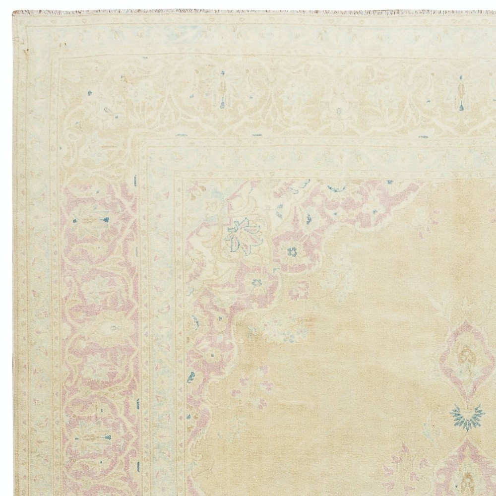 Vintage Hand-Knotted Turkish Oushak Area Rug, Wool Carpet