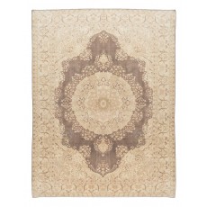 One-of-a-Kind Handmade Turkish Oushak Area Rug, Vintage Sun Faded Carpet