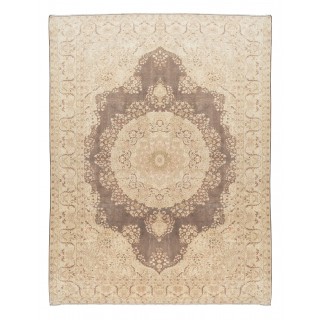 One-of-a-Kind Handmade Turkish Oushak Area Rug, Vintage Sun Faded Carpet