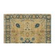 One-of-a-Kind Hand Knotted Area Rug, Vintage Turkish Floral Pattern Wool Carpet
