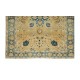 Vintage Hand Knotted Area Rug, Floral Pattern Turkish Carpet, 100% Wool
