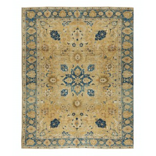 Vintage Hand Knotted Area Rug, Floral Pattern Turkish Carpet, 100% Wool