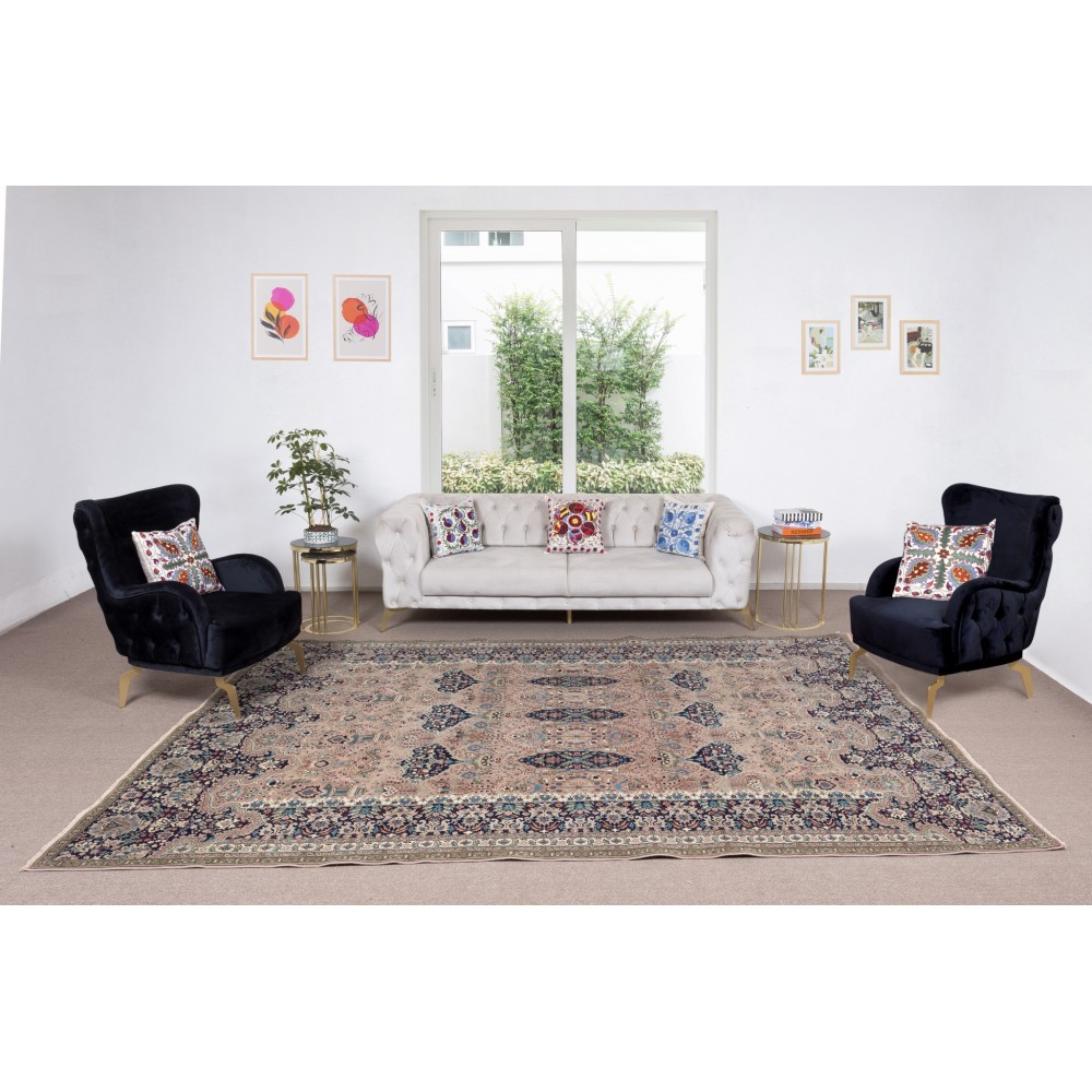 One-of-a-Kind Central Anatolian Rug, Traditional Vintage Handmade Carpet