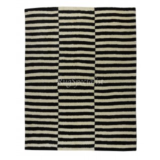 Contemporary Striped Hand-Knotted "Tulu" Rug Made of Natural Wool, Custom Options Available