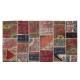 Handmade Turkish Patchwork Rug Made from Vintage Carpets