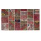 Handmade Turkish Patchwork Rug Made from Vintage Carpets