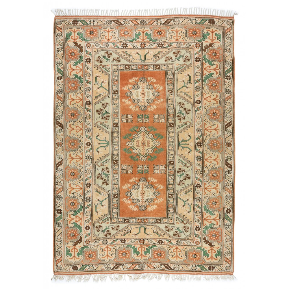 Vintage Hand Knotted Area Rug from Turkey / Milas, 100% Wool